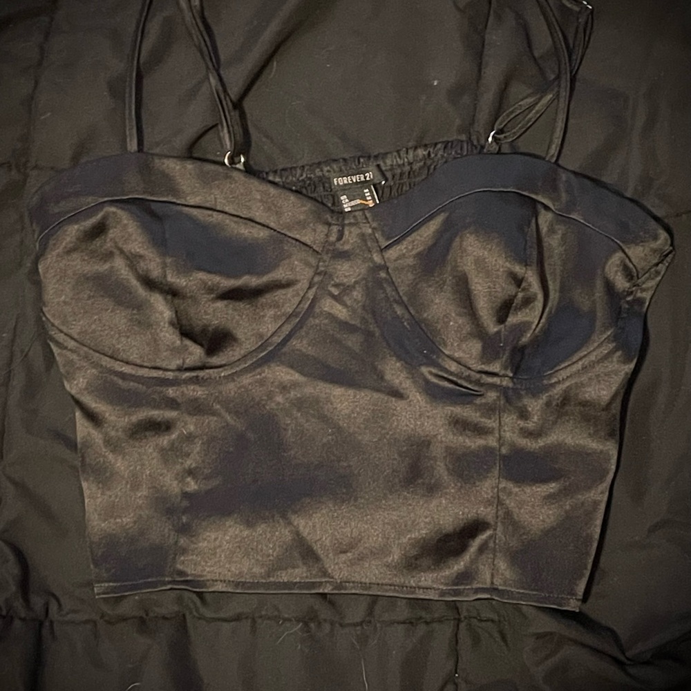 Forever 21 Black Smocked Top